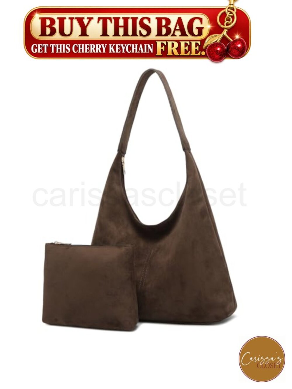 ✨Slouchy Faux Suede Hobo Bag Women Casual Shoulder Bag Soft Crescent Tote Purse